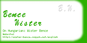 bence wister business card